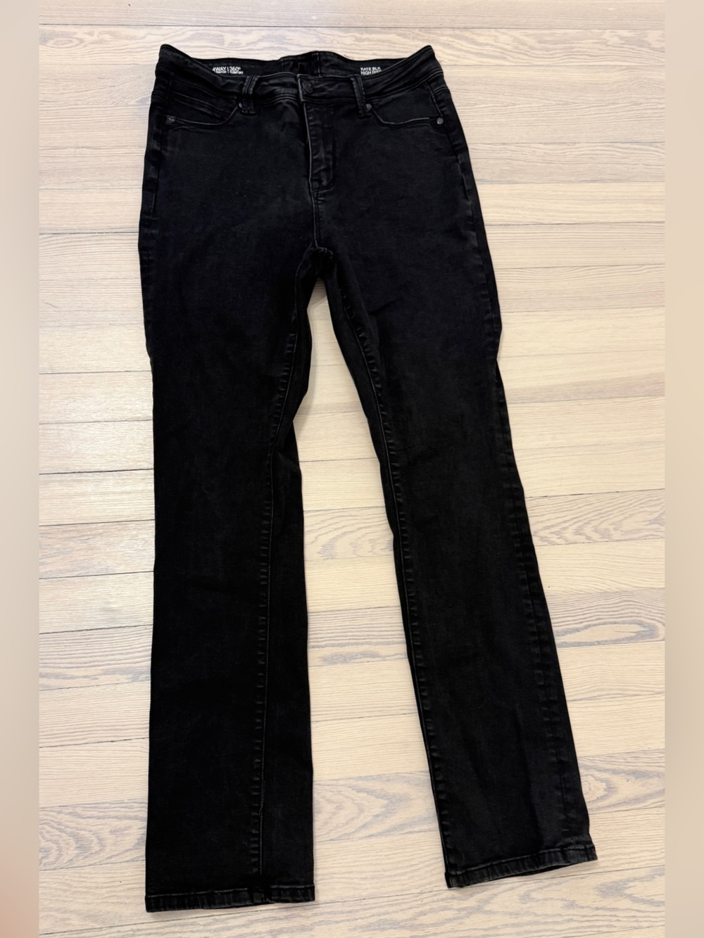LOLA JEANS Women’s Black 4Way Stretch Kate Blk High Rise Straight Jeans Size 10